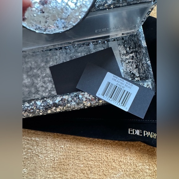 NWT RARE Edie Parker Mini Lara Clutch - Silver Confetti - Picture 12 of 12